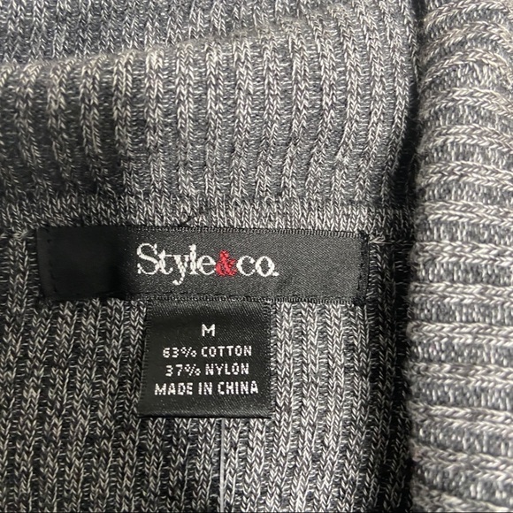 Style & Co Gray Metallic Turtleneck Sweater Medium Work Office Business Casual - Picture 3 of 6